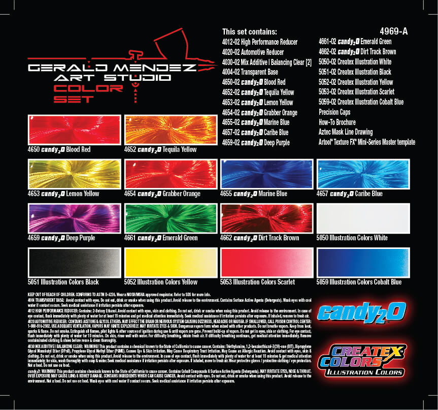 (DG in LQ / UN 1993) Artist Box Set 4969-A Gerald Mendez's Art Studio Color Set 19 x 60 ml