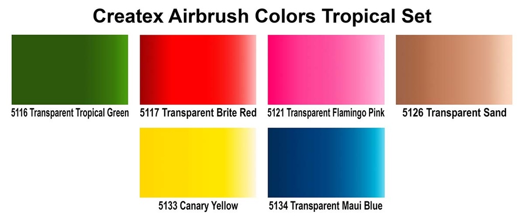 Createx 5810-00 Tropical Airbrush Set 6 x 60 ml