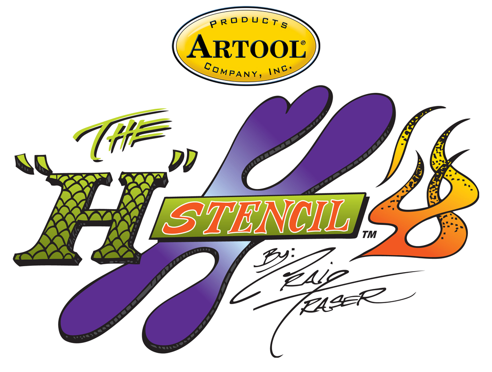 ARTOOL FH HS 1 "H" Stencil (2 Stk.) Freihand Airbrush Schablonen von Craig Fraser