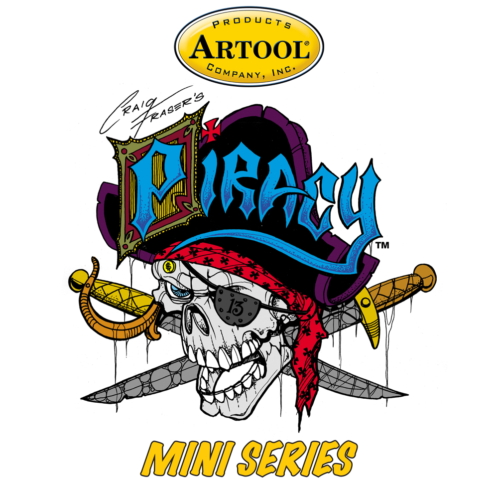 ARTOOL FH PRY 7 MS Piracy Mini Series Set (6 Stk.) Freihand Airbrush Schablonen von Craig Fraser