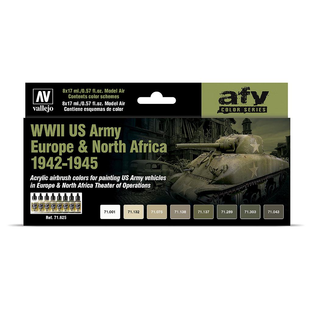 AFV Color Series WWII US Army Europe & North Africa 1942-1945 8 x 17 ml