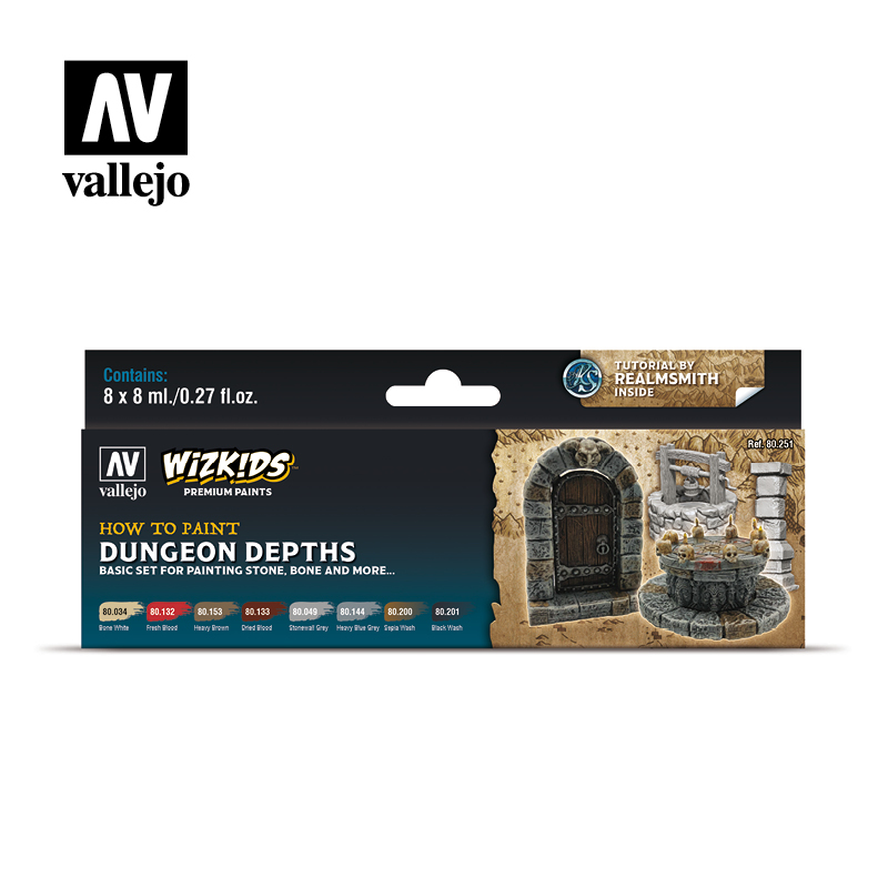 WizKids Premium Paints Dungeon Depths 8 x 8 ml