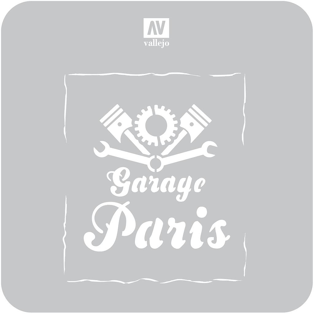 ST-LET001 Lettering & Signs Vintage Garage Sign 125 mm x 125 mm (1/4 PU)