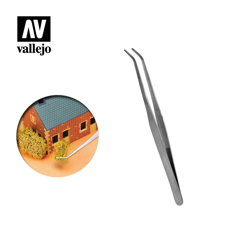 Curved Tip Stainless Steel Tweezers (1/6 PU)