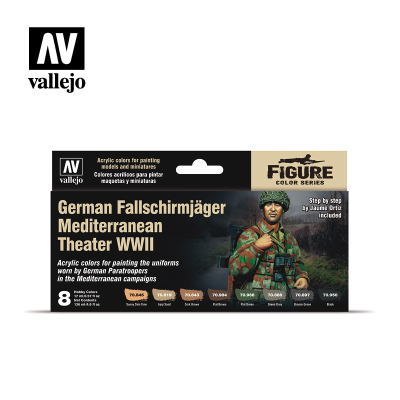 *Figure Color Series German Fallschirmjäger Mediterranean Theater WWII 8 x 17 ml