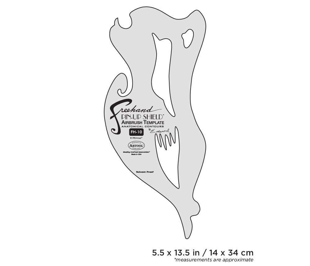 ARTOOL FH 10 Pin Up Shield Freihand Airbrush Schablone von Edward Reed (200310)