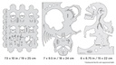 ARTOOL FH SK 4 SP Skullmaster Set (3 Stk.) Freihand Airbrush Schablonen von Craig Fraser (200358)