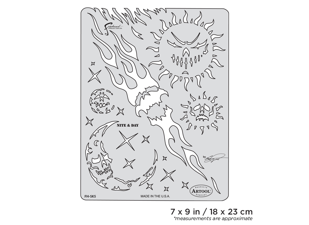 ARTOOL FH SK 5 SP Son of Skullmaster Nite & Day Freehand Airbrush Template by Craig Fraser (200359)
