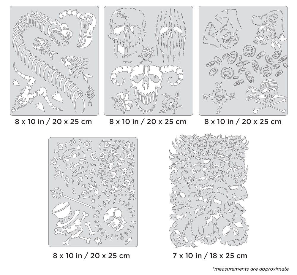 ARTOOL FH SK 15 SP Curse of Skullmaster Set (5 Stk.) Freihand Airbrush Schablonen von Craig Fraser (200369)