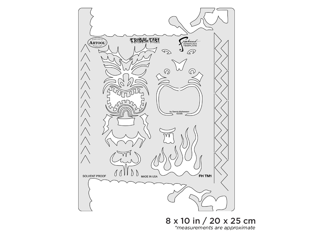 ARTOOL FH TM 1 Tiki Master II Tribal Tiki Freehand Airbrush Template by Dennis Mathewson (200378)