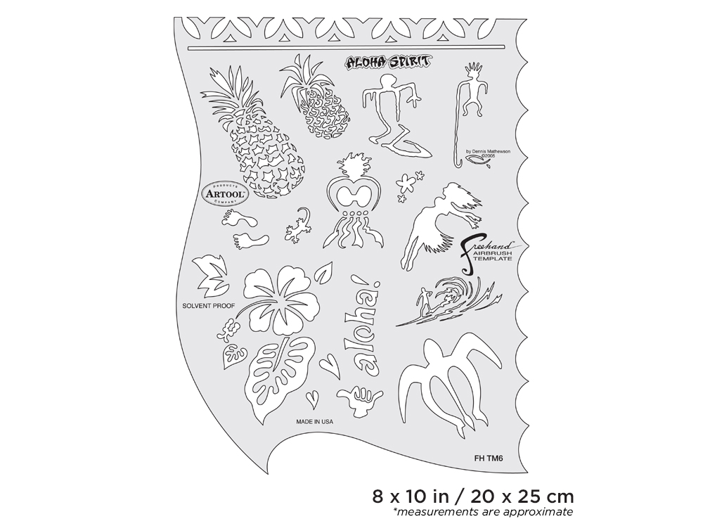 ARTOOL FH TM 6 Tiki Master Aloha Spirit Freehand Airbrush Template by Dennis Mathewson (200383)
