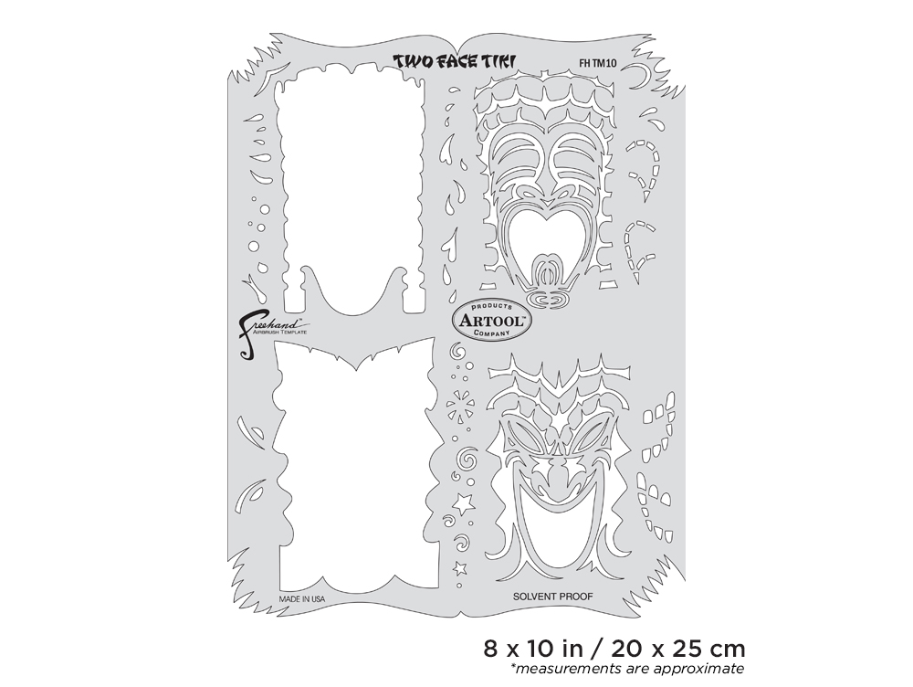 ARTOOL FH TM 10 Tiki Master Tribal Tiki Freehand Airbrush Template by Dennis Mathewson (200388)