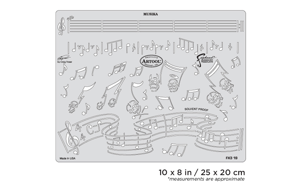 ARTOOL FX3 19 SP FX3 Musika Freehand Airbrush Template by Craig Fraser (200398)