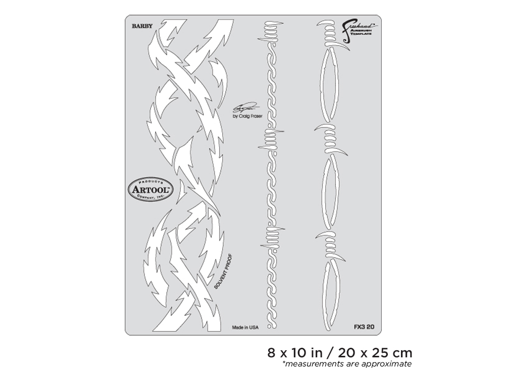 ARTOOL FX3 20 SP FX3 Barby Freehand Airbrush Template by Craig Fraser (200399)