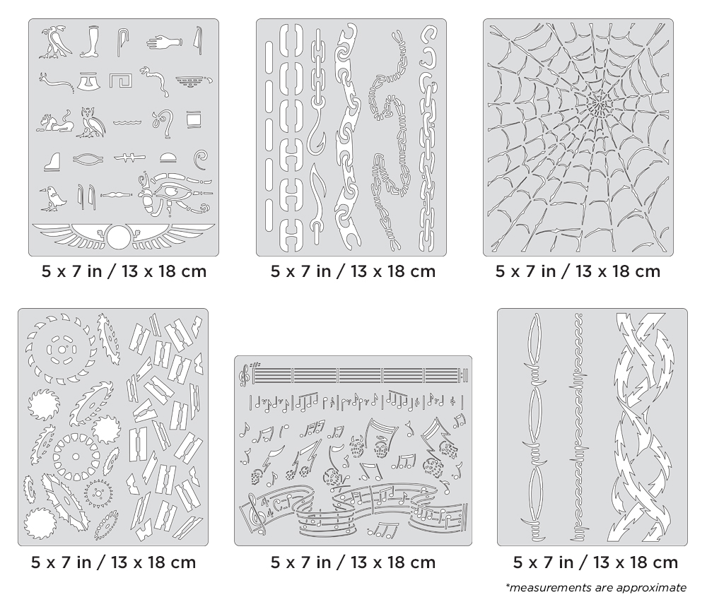 ARTOOL FH FX3 21 MS FX3 Mini Series (6 pcs.) Freehand Airbrush Templates by Craig Fraser (200407)