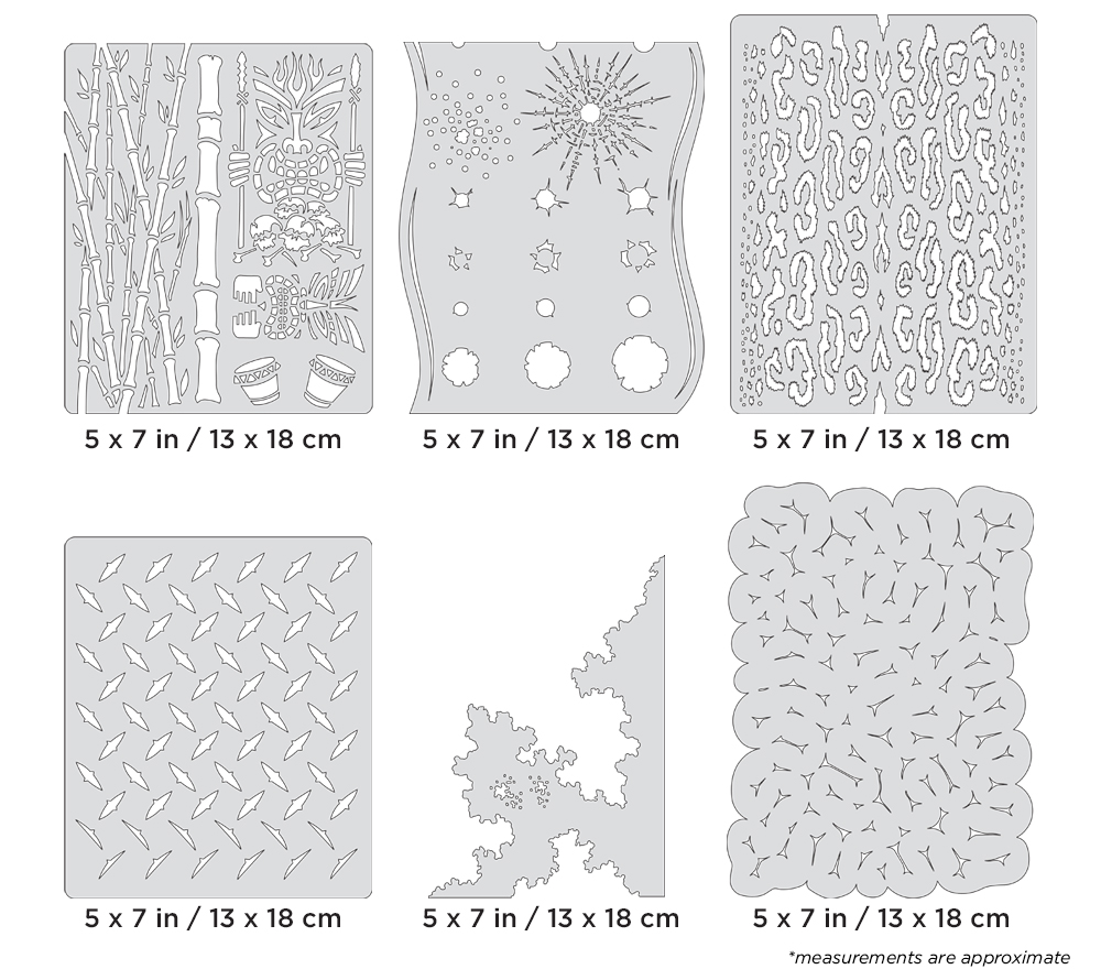 ARTOOL FH KFX7 MS Kustom FX Mini Series (6 pcs.) Freehand Airbrush Templates by Craig Fraser (200409)