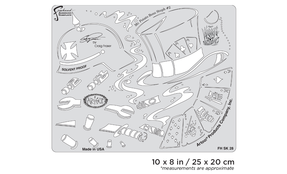 ARTOOL FH SK 28 SP Wrath of Skullmaster Mr. Potato Bonz Stuph #2 Freehand Airbrush Template by Craig Fraser (200434)