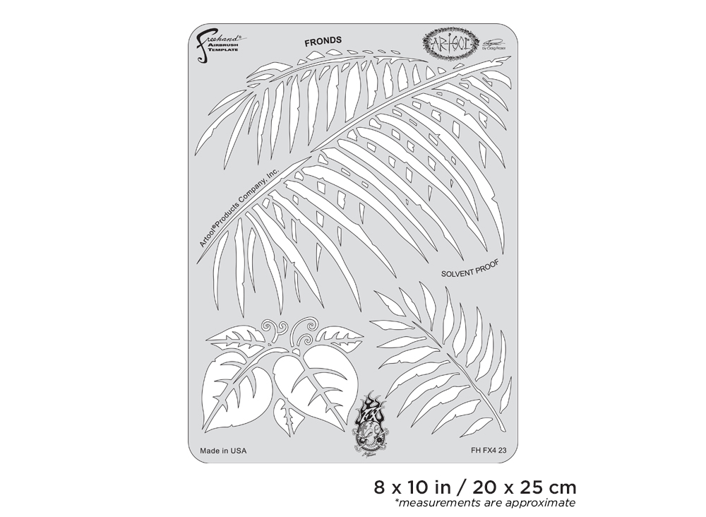 ARTOOL FH FX4 23  FX4 Fronds Freihand Airbrush Schablone von Craig Fraser (200458)