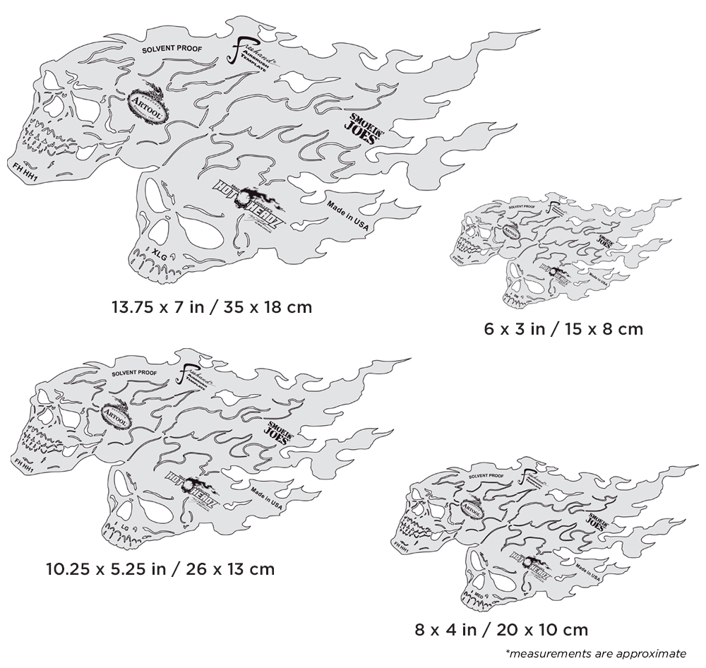 ARTOOL FH HH 1  Hot Headz Smokin' Joes (4 pcs.) Freehand Airbrush Templates by Mike Lavallee (200466)