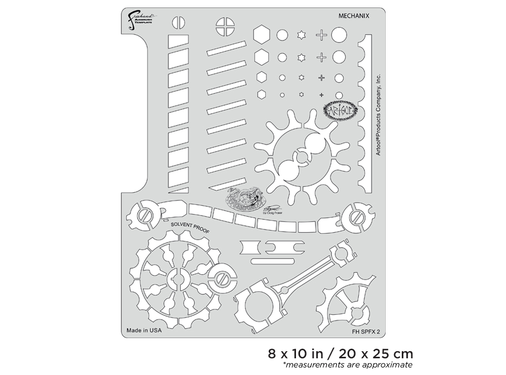 ARTOOL FH SPFX 2 Steampunk FX Mechanix Freehand Airbrush Template by Craig Fraser (200474)