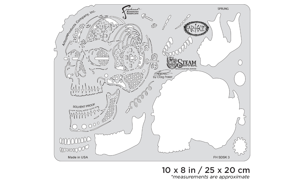 ARTOOL FH SDSK 3 Steam Driven Sprung Freehand Airbrush Template by Craig Fraser (200516)