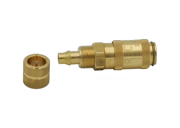 Quick Coupling nd 2.7 with Socket for 4 x 6 mm PVC Air Hose, nickel-plated