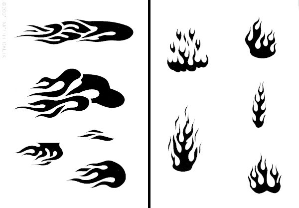 *CREATEX Stencil Set "Flames" (Contains 262510 & 262517 each 1)