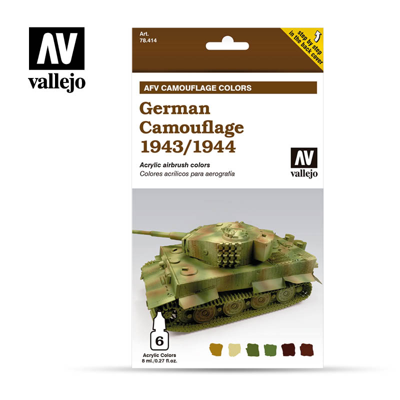 78414 AFV Camouflage Colors German Camouflage 1943/44 6 x 8 ml