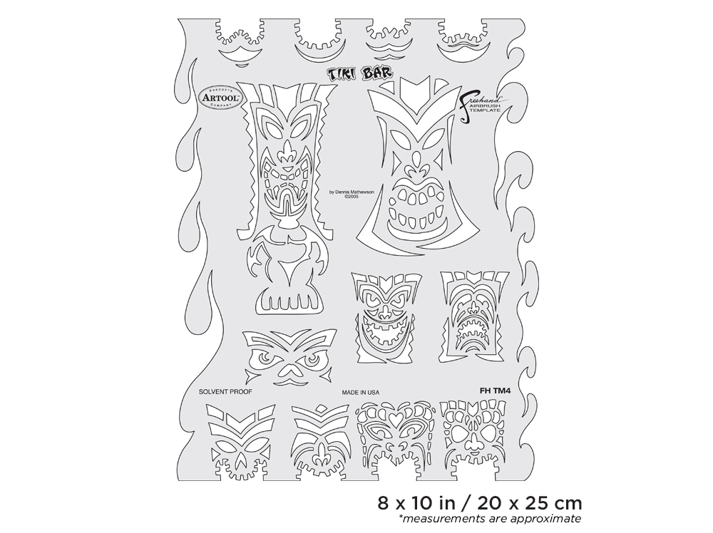 ARTOOL FH TM 4 Tiki Master Tiki Bar Freehand Airbrush Template by Dennis Mathewson (200381)