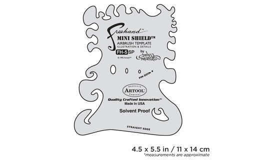 [IW-FH5SP] ARTOOL FH 5 SP Mini Shield Freehand Airbrush Template by Andrea Mistretta (200304)