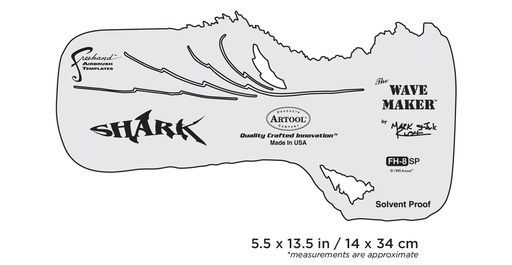 [IW-FH8] ARTOOL FH 8 The Wave Maker Freehand Airbrush Template by Mark "The Shark" Rush (200308)