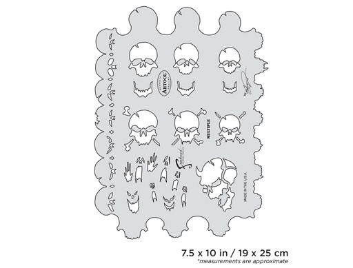 [IW-FHSK1SP] ARTOOL FH SK 1 SP Skullmaster Multiple Freehand Airbrush Template by Craig Fraser (200355)