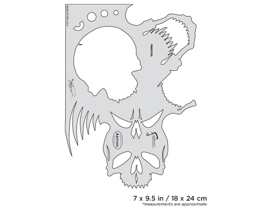 [IW-FHSK2SP] ARTOOL FH SK 2 SP Skullmaster The Frontal Freehand Airbrush Template by Craig Fraser (200356)