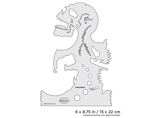 [IW-FHSK3SP] ARTOOL FH SK 3 SP Skullmaster Screaming Freihand Airbrush Schablone von Craig Fraser (200357)