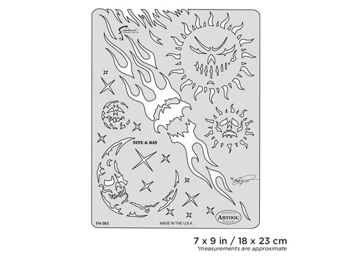 [IW-FHSK5SP] ARTOOL FH SK 5 SP Son of Skullmaster Nite & Day Freehand Airbrush Template by Craig Fraser (200359)