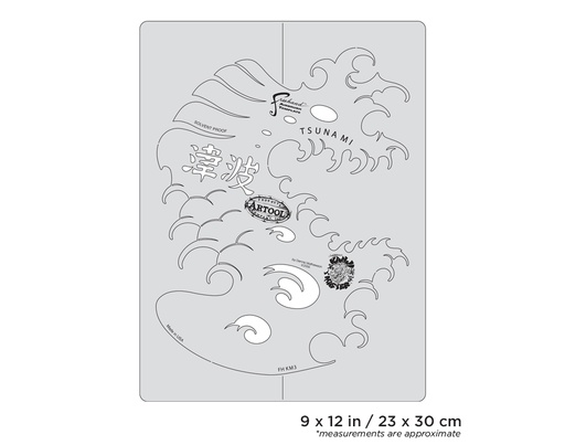 [IW-FHKM3] ARTOOL FH KM 3 Kanji Master Tsunami Freehand Airbrush Template by Dennis Mathewson (200425)