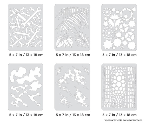 [IW-FHFX428MS] ARTOOL FH FX4 28 MS FX4 Mini Series Set (6 pcs.) Freehand Airbrush Templates by Craig Fraser (200464)