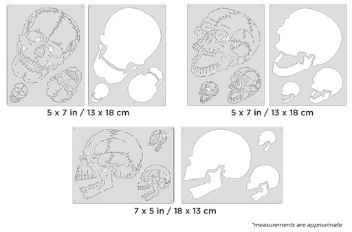 [IW-FHSK24MS] ARTOOL FH SK 24 MS Horror of Skullmaster Mini Series Set (6 pcs.) Freehand Airbrush Templates by Craig Fraser (200471)