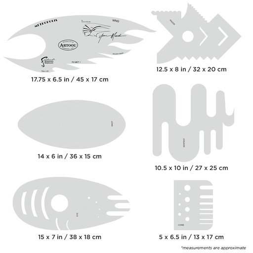 [IW-FHMET1] ARTOOL FH MET 1 Metropolis (6 pcs.) Freehand Airbrush Templates by Yvonne Mecialis (200480)