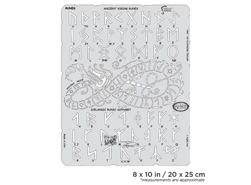 [IW-FHVKFX1] ARTOOL FH VKFX 1 Viking FX Runes Freehand Airbrush Template by Craig Fraser (200498)