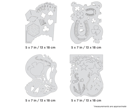 [IW-FHBLTFX7MS] ARTOOL FH BLTFX 7 MS Blasted FX Mini Series Set (4 pcs.) Freehand Airbrush Template by Ryan "Ryno" Templeton (200512)