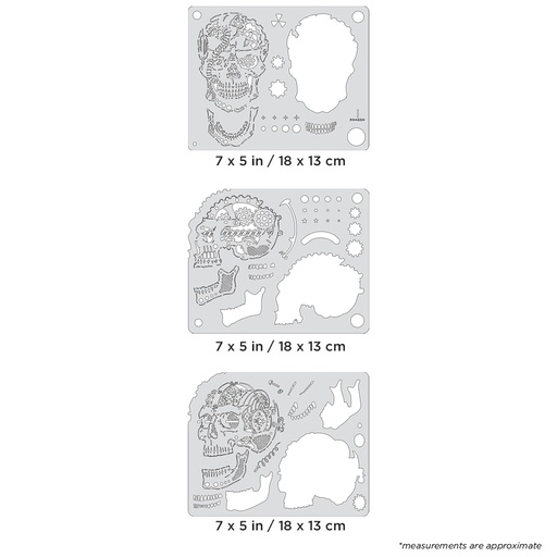 [IW-FHSDSK4MS] ARTOOL FH SDSK 4 MS Steam Driven Skullmaster Mini Series Set (3 pcs.) Freehand Airbrush Templates by Craig Fraser (200518)