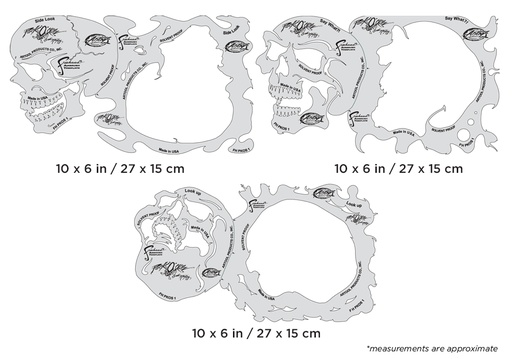 [IW-FHPKOS1] ARTOOL FH PKOS 1 Pack o' Skullz (3 pcs.) Freehand Airbrush Template by Scott Mackay (200528)