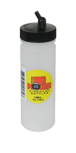 [IW-A4804] A 480 4 “Big Mouth“ Bottle 110 ml with Plastic Connector (200729)