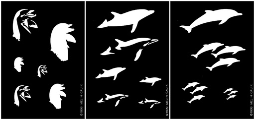 [262591] *CREATEX Stencil Set "Dolphins" 3 pcs. (Contains 262533-262535 each 1)