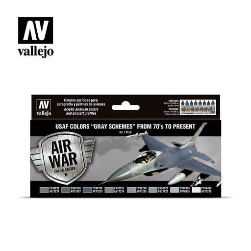 [571156] Air War USAF Colors Gray Schemes from 70's to present 8 x 17 ml