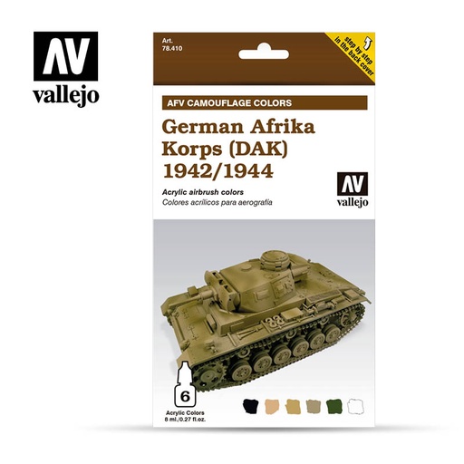 [578410] 78410 AFV Camouflage Colors German Africa Korps DAK 1942/44 6 x 8 ml