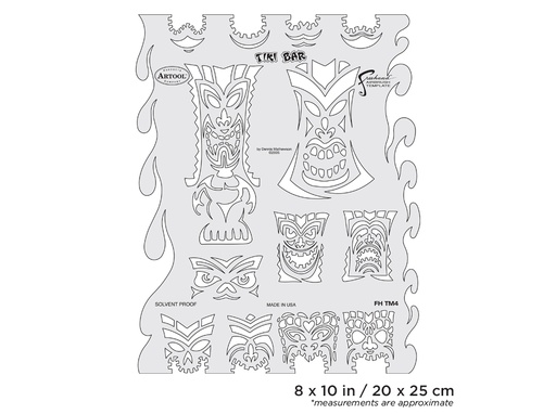 [IW-FHTM4] ARTOOL FH TM 4 Tiki Master Tiki Bar Freehand Airbrush Template by Dennis Mathewson (200381)