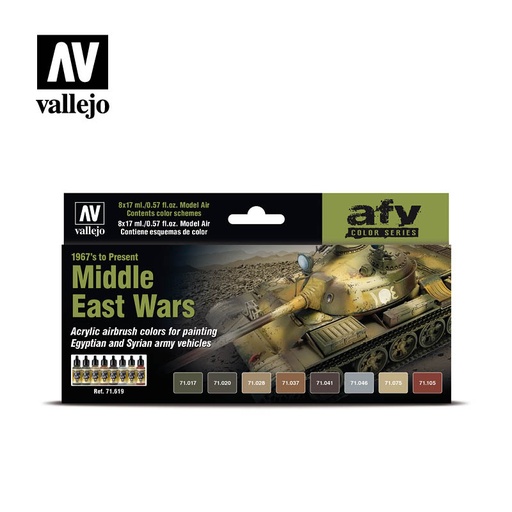 [571619] 71619 AFV Color Series Middle East Wars 1967´s to present 8 x 17 ml