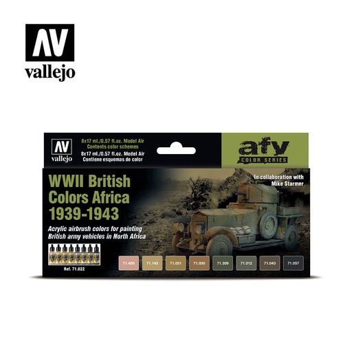 [571622] 71622 AFV Color Series WWII Britisch Colours Africa 1939-1943 8 x 17 ml